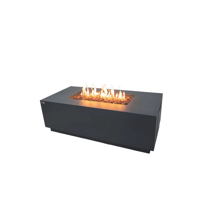 Sedona 66" L x 32 W x 22" H Concrete Fire Pit Table with Pull-Out Propane Tank Drawer by AMS Fire... | Wayfair North America