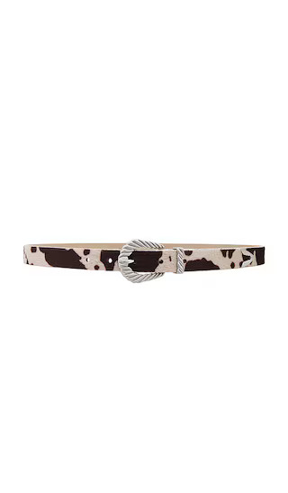 Slim Modern Faux Fur Rodeo Belt in Cow & Silver | Revolve Clothing (Global)
