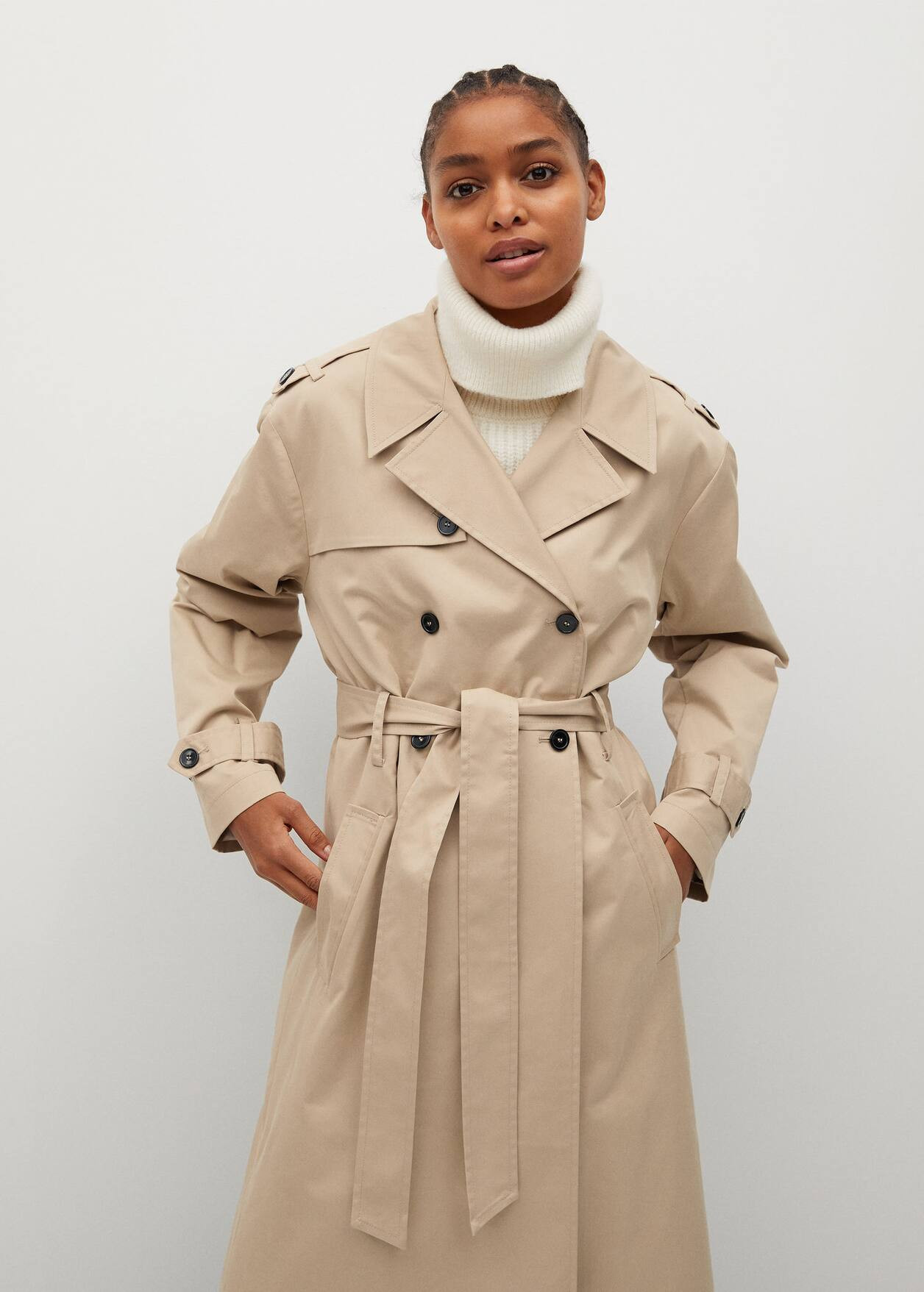 Belt cotton-blend trench | MANGO (US)