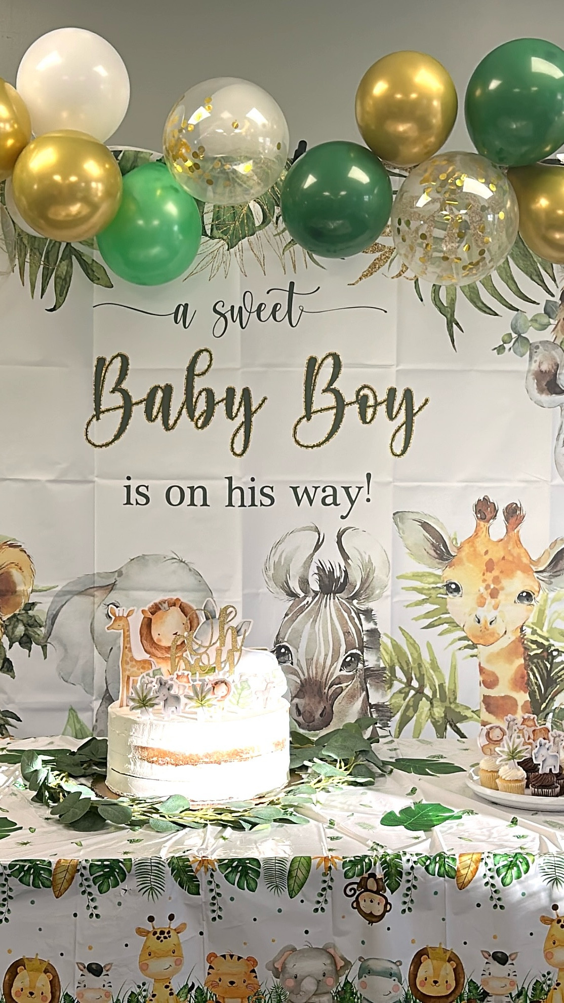 Safari baby shower decorations ideas 🌿🐘🐅✨ This was for my 3rd pregnancy 💚 

#LTKWatchNow #LTKBump #LTKParties