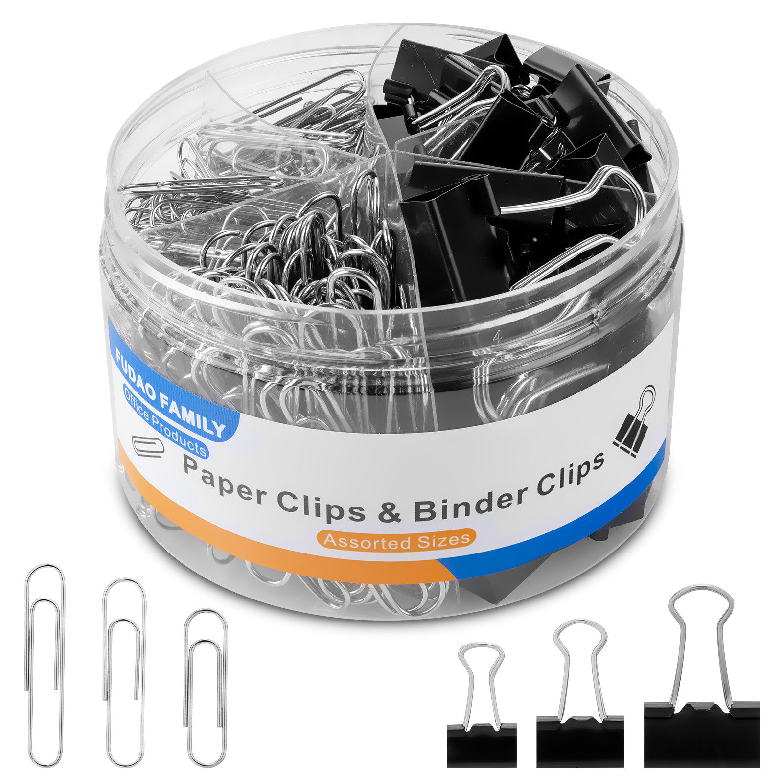 FUDAO FAMILY Paper Clips Binder Clips,340 PCS Paper Clips Assorted Sizes,Binder Clips Assorted Si... | Walmart (US)