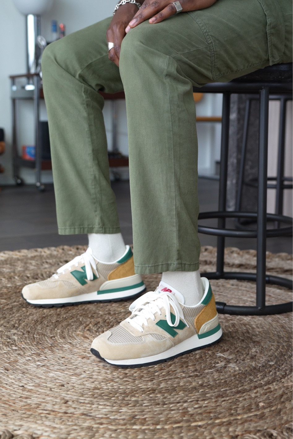 New Balance 990 Tan w/ Green. Part of my May sneaker rotation.

#LTKmens