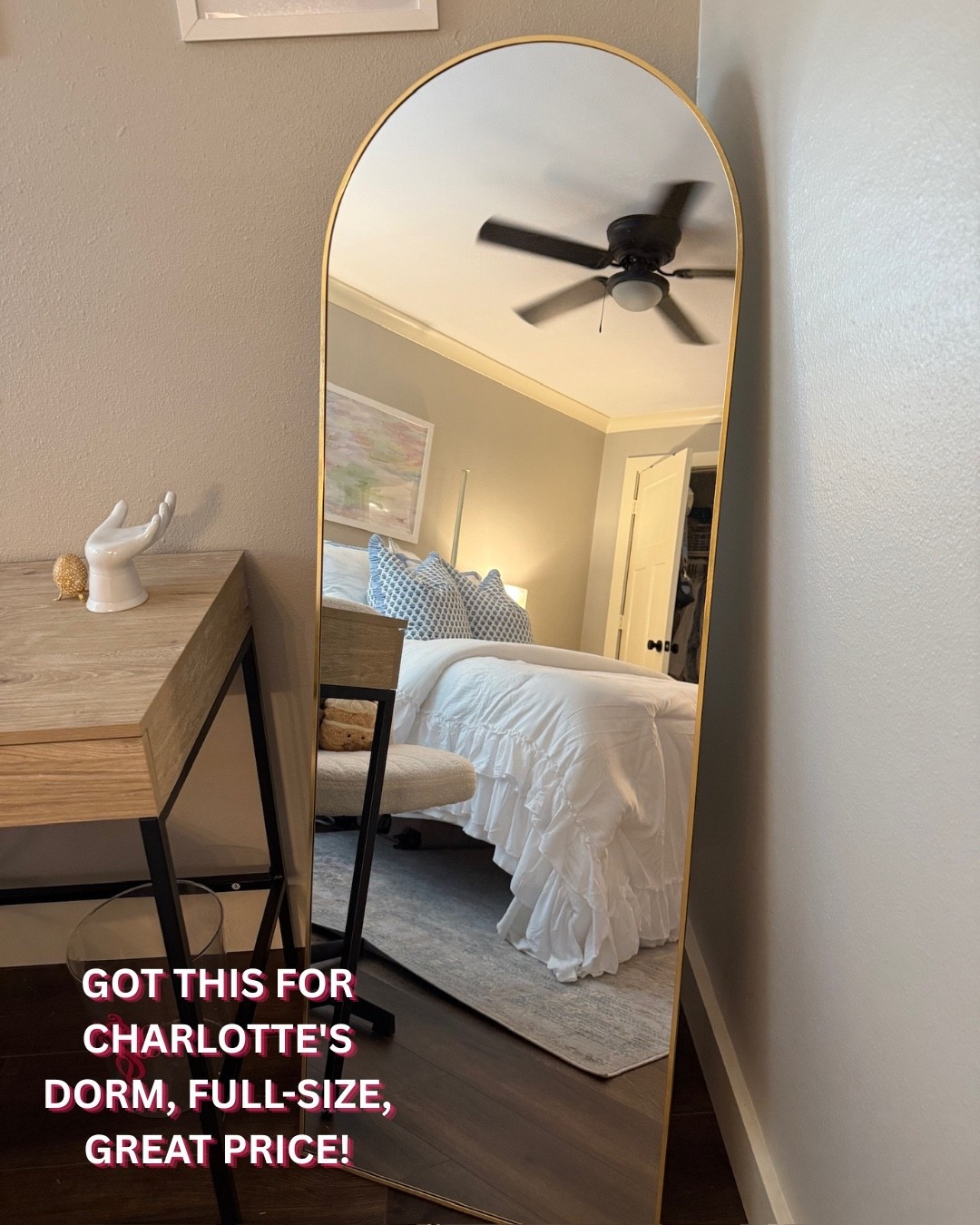 Love this gold full size mirror, especially for a dorm! Grab it while it is on sale right now for Amazon prime days!!

#LTKmomlife #LTKHome #LTKdayinmylife