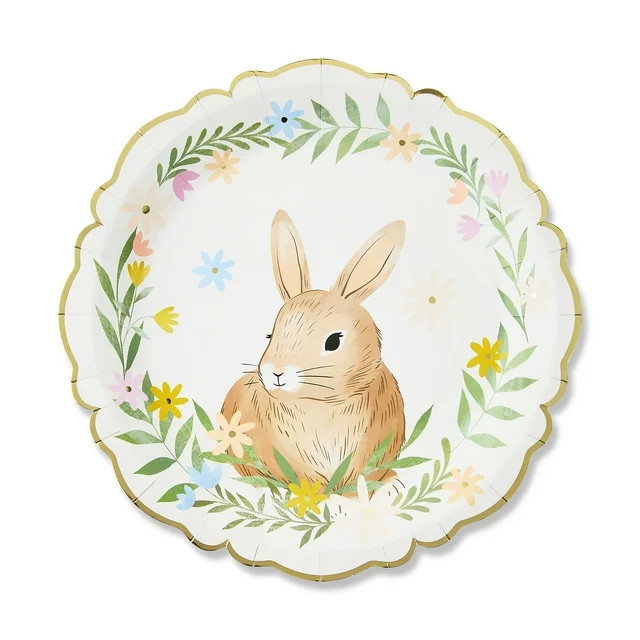 Easter Bunny Round Disposable Paper Plates, 11.5 in, 8 Count, by Way To Celebrate | Walmart (US)