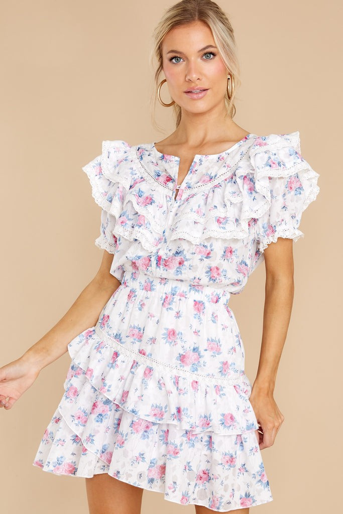 Lovely Dream Pink Floral Print Dress | Red Dress 