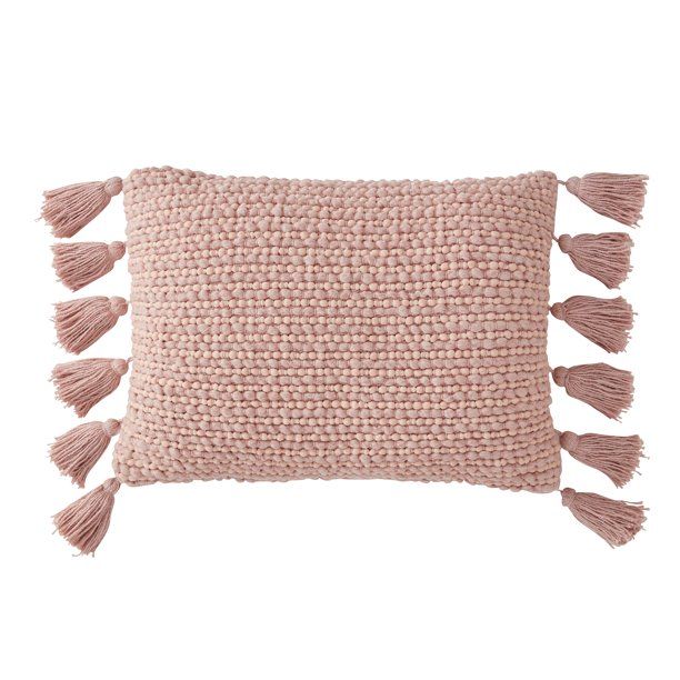 My Texas House Katy Tassel Oblong Decorative Pillow, 14" x 20", Rose Smoke - Walmart.com | Walmart (US)