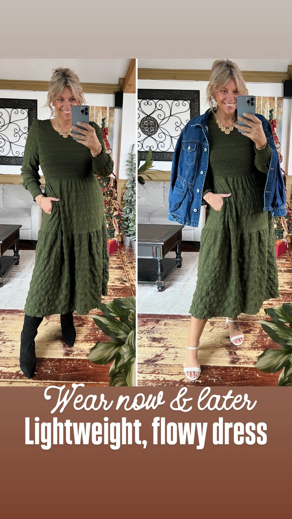 Stretchy, comfy, lightweight dress size 12, denim jacket size 12

#LTKSeasonal #LTKFindsUnder50 #LTKMidsize