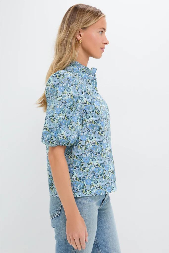 Blue Ditsy Floral Florence Blouse | Tuckernuck (US)