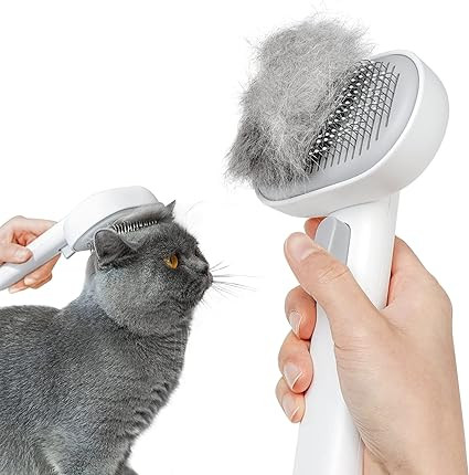 aumuca Cat Brush with Release Button, Cat Brushes for Indoor Cats Shedding, Cat Brush for Long or... | Amazon (US)