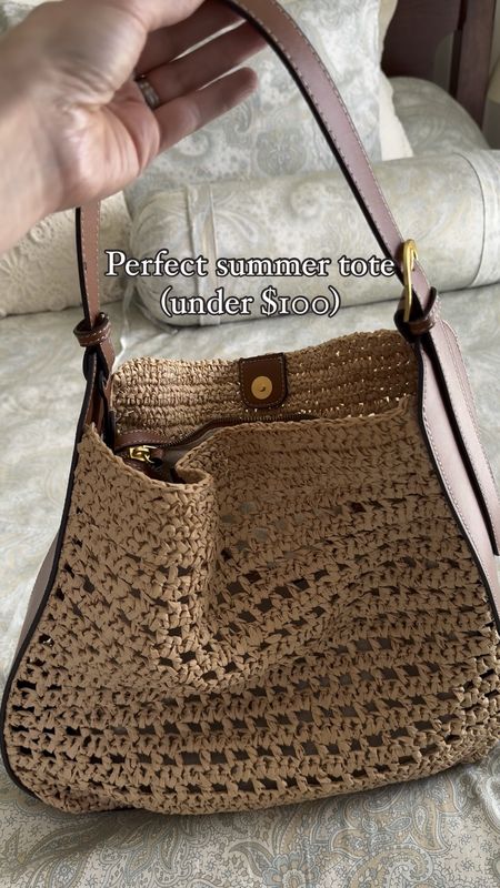 Raffia summer tote - under $100 and great quality! Spacious, zip top with magnetic closure

#LTKFindsUnder100 #LTKVideo #LTKItBag