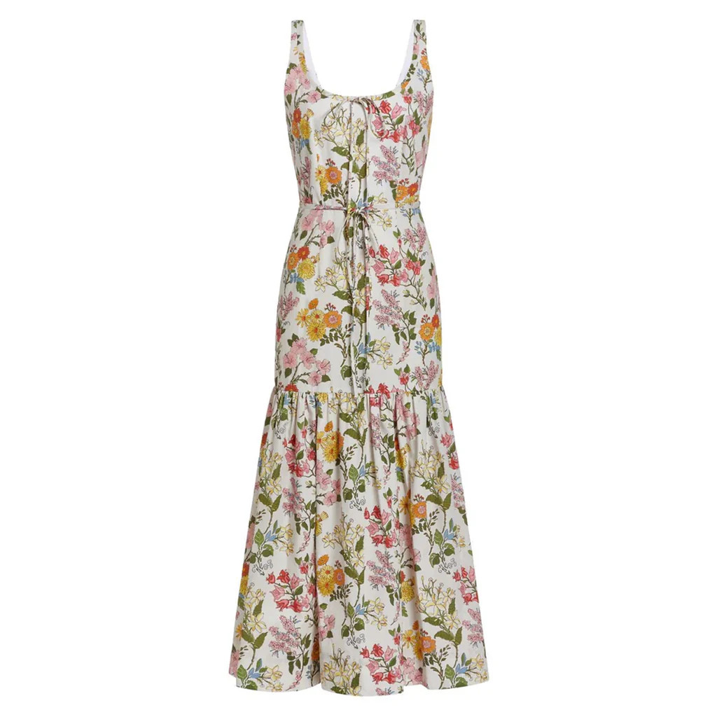 Double Drawstring Dress in Multi Floral | Over The Moon