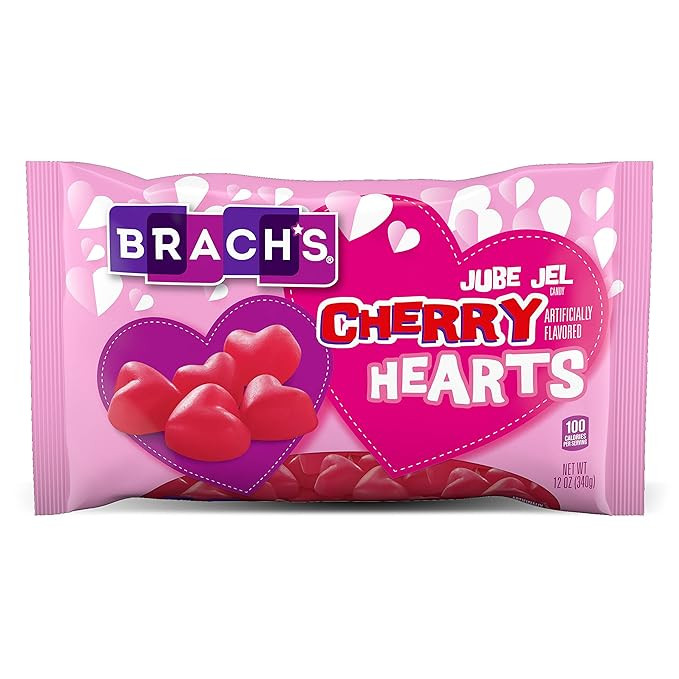 Brach’s Jube Jel Cherry Hearts Valentine's Day Candy | Classic Cherry Flavored Heart Candy for ... | Amazon (US)