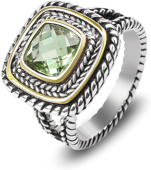 Designer Inspired Two Tone Statement Rings for Women 18K Gold Plated Fashion Brand Engagement Wed... | Amazon (US)