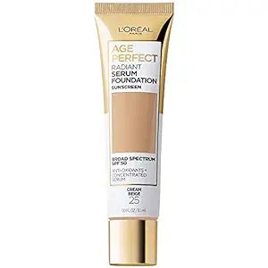 L'Oreal Paris Age Perfect Radiant Serum Foundation with SPF 50, Cream Beige, 1 Ounce | Amazon (US)