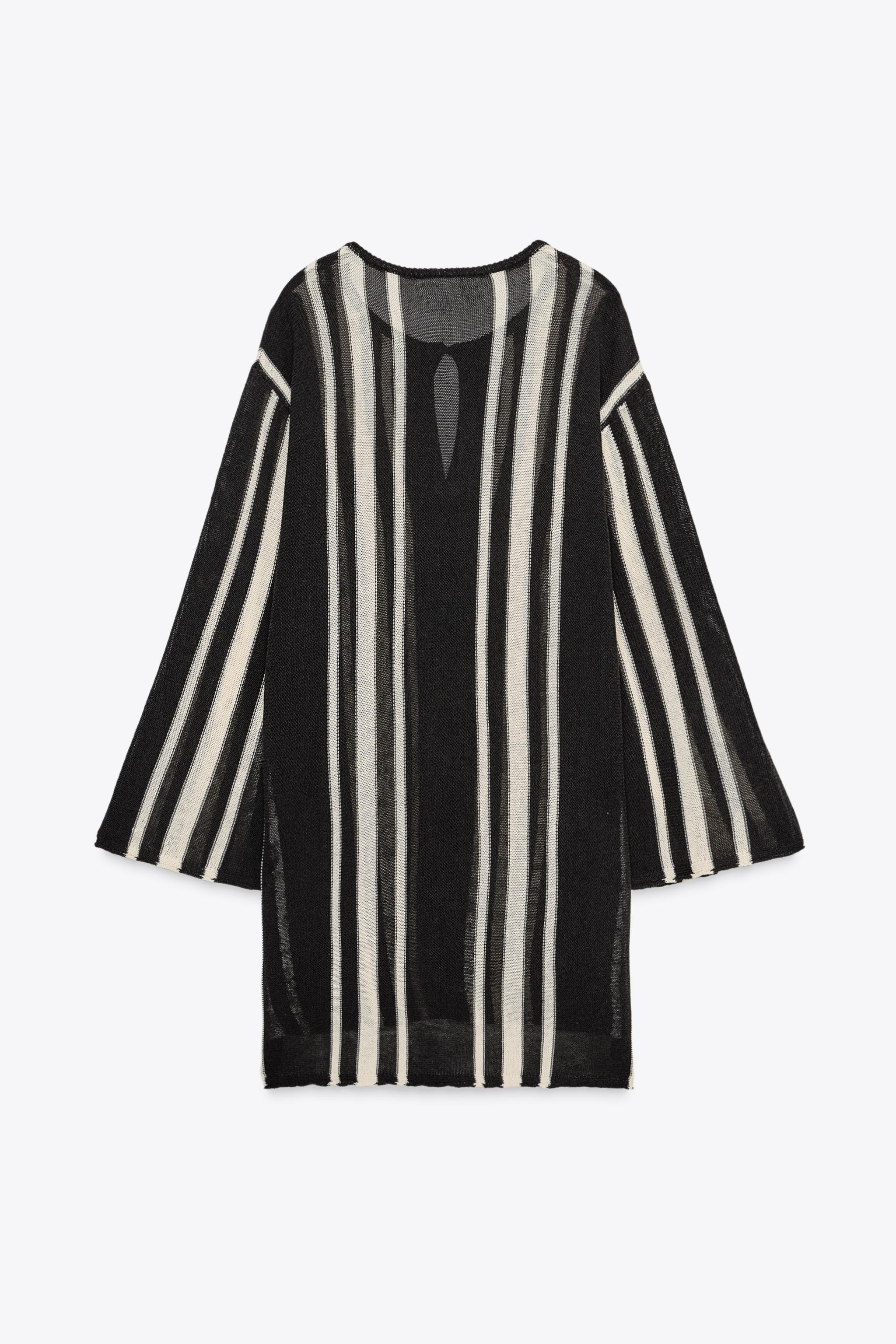 STRIPED KNIT TUNIC WITH LINEN | Zara UK