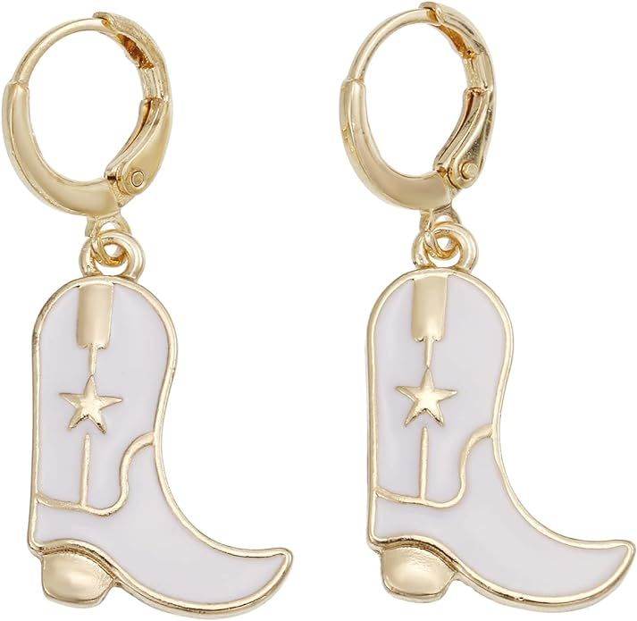 RUOFFETA Western Cowgirl Boot Earrings for Women, Cowgirl Hat dangle Earrings Cowgirl Jewelry Gif... | Amazon (US)