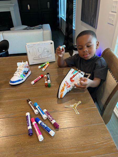 Create your own Jordan 1 design! Your kids can use a dry erase marker to design their on shoes over and over again! 

#LTKunder50 #LTKfamily #LTKkids