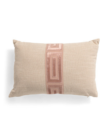 13x20 Greek Key Linen Blend Pillow | TJ Maxx