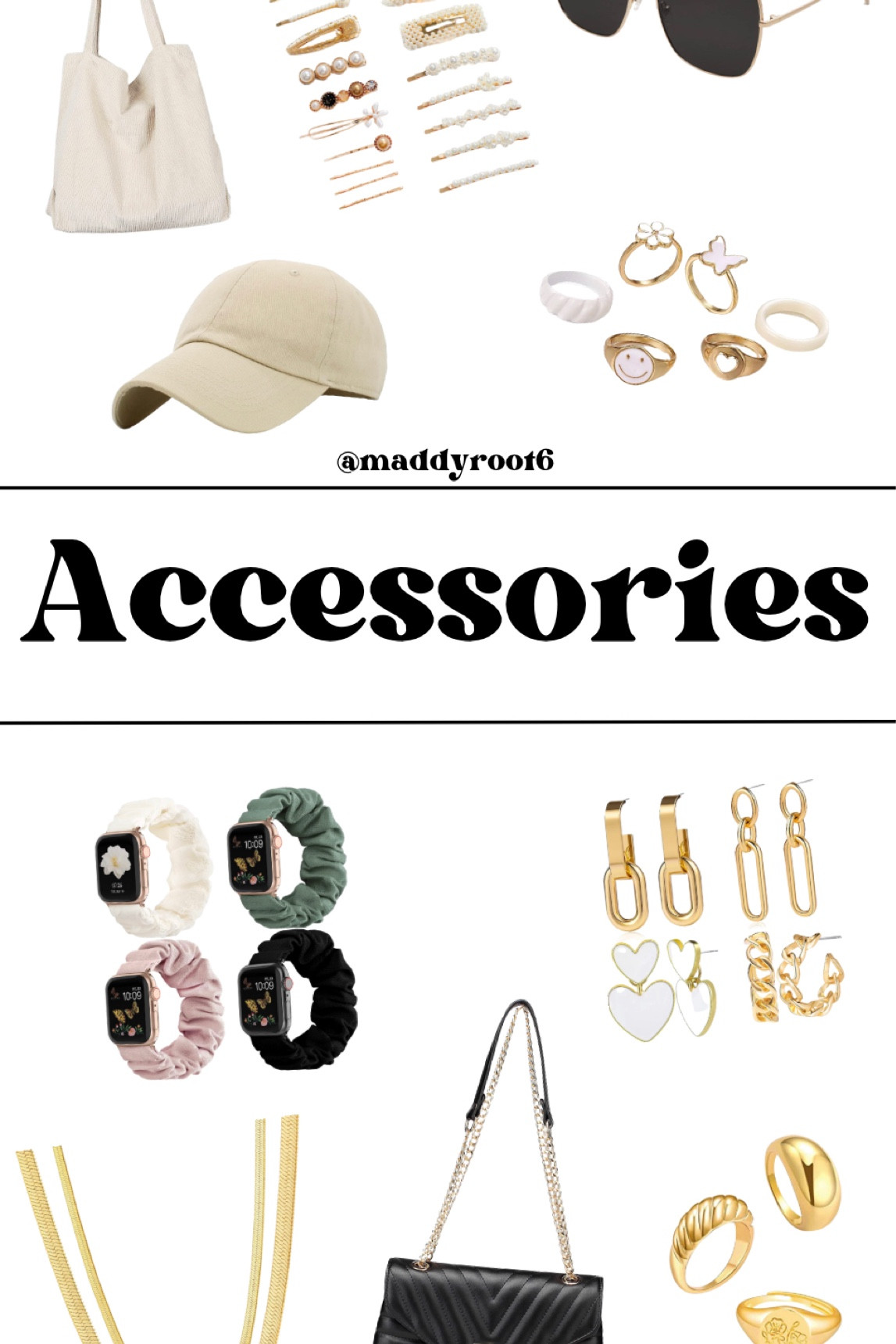 find cute everyday accessories through my amazon storefront page!✨
(white rings are out of stock currently) 

amazon, cute amazon finds, amazon finds, accessories, cute accessories, trendy, trendy accessories, hats, tote bag, earrings, chunky rings, chunky jewelry, rings, necklaces, purses, bags, watch bands, glasses, women’s accessories 

#LTKunder50 #LTKstyletip #LTKFind