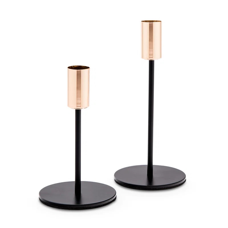 2 Piece Metal Tabletop Candlestick Set | Wayfair North America