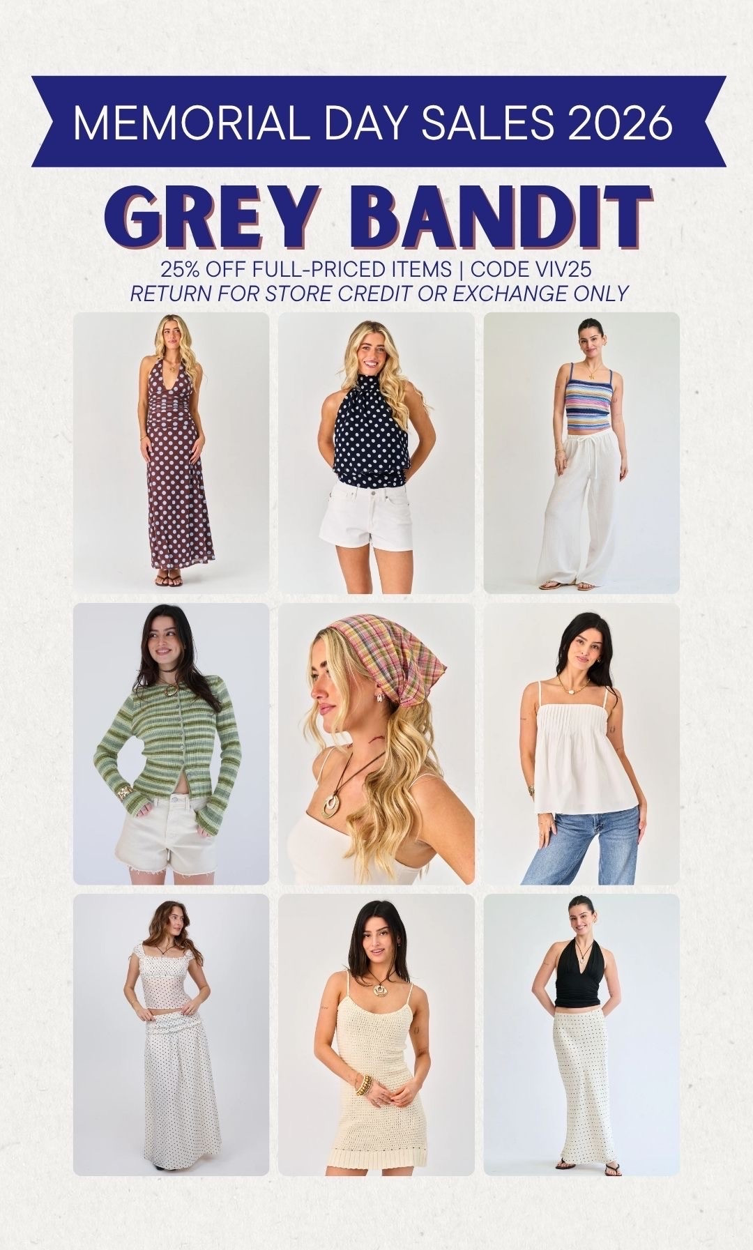 [5/22/26] @Grey Bandit is 25% off full-price items | code VIV25 *return for store credit or exchange only!*

#LTKSeasonal #LTKSaleAlert #LTKPetite