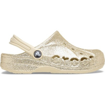 Crocs Kids Baya Glitter Clogs, Winter White, J5 | Target