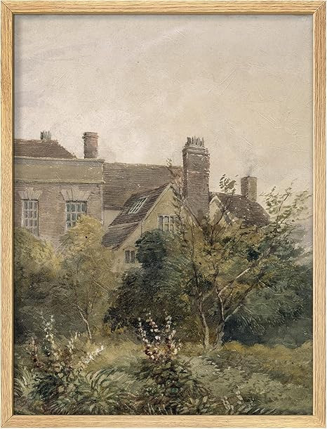SIGNWIN Framed Large English Cottage in Forest Field Wall Art, Colorful Wall Decor Prints, Nature... | Amazon (US)