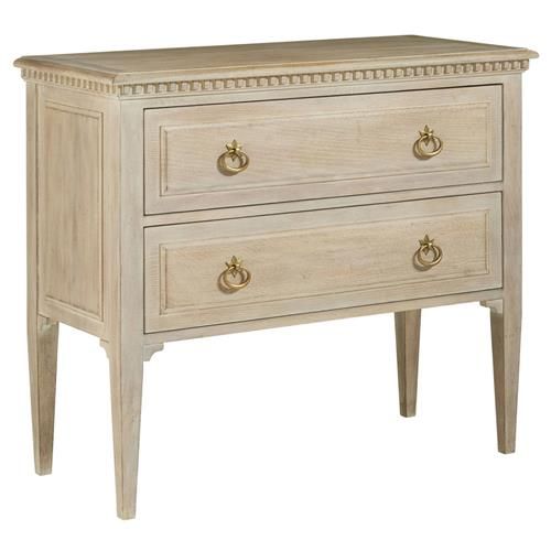 Maye French Country Beige Wood 2 Drawer Dresser | Kathy Kuo Home