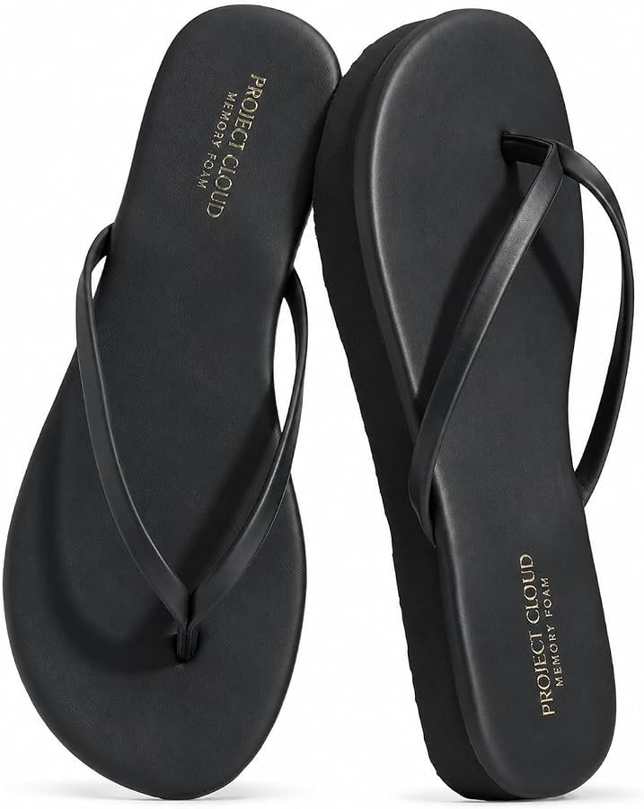 Project Cloud Platform Sandals Women - Memory Foam Insole Flip Flops and Lightweight Womens Sanda... | Amazon (US)