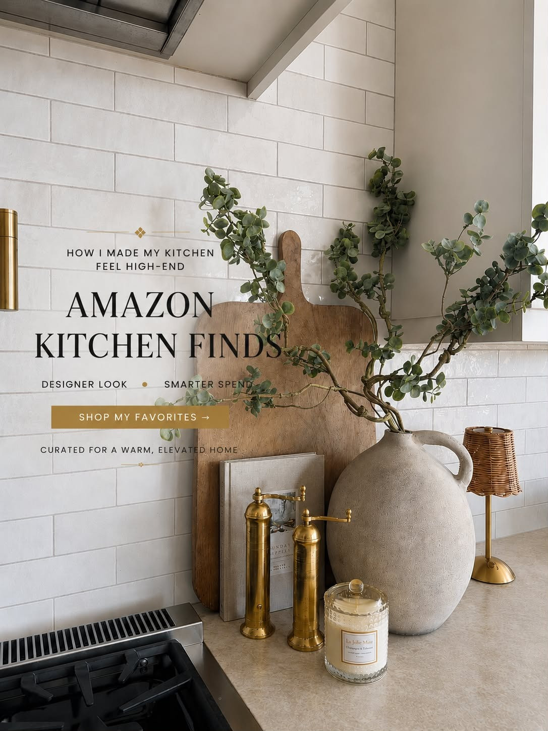 I’ve slowly collected these Amazon kitchen finds over time, and they’re the pieces that made the biggest difference in making my kitchen feel warm and elevated without overspending.

From the brass accents to the oversized vase and wood cutting boards, these are the details I keep reaching for because they add texture, warmth, and that designer look I love.
@Amazon 

 #LTKU #LTKHome #LTKSaleAlert
