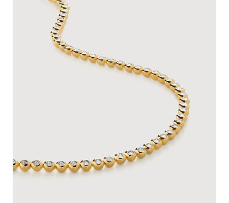 Lab Grown Diamond Essential Tennis Necklace Adjustable 41-46cm/16-18' | Monica Vinader (Global)