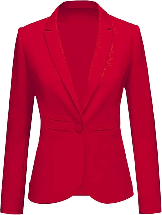 Lrady Women's Fashion Casual Rolled Up 3/4 Sleeve Slim Office Blazer Jacket Suits | Amazon (US)