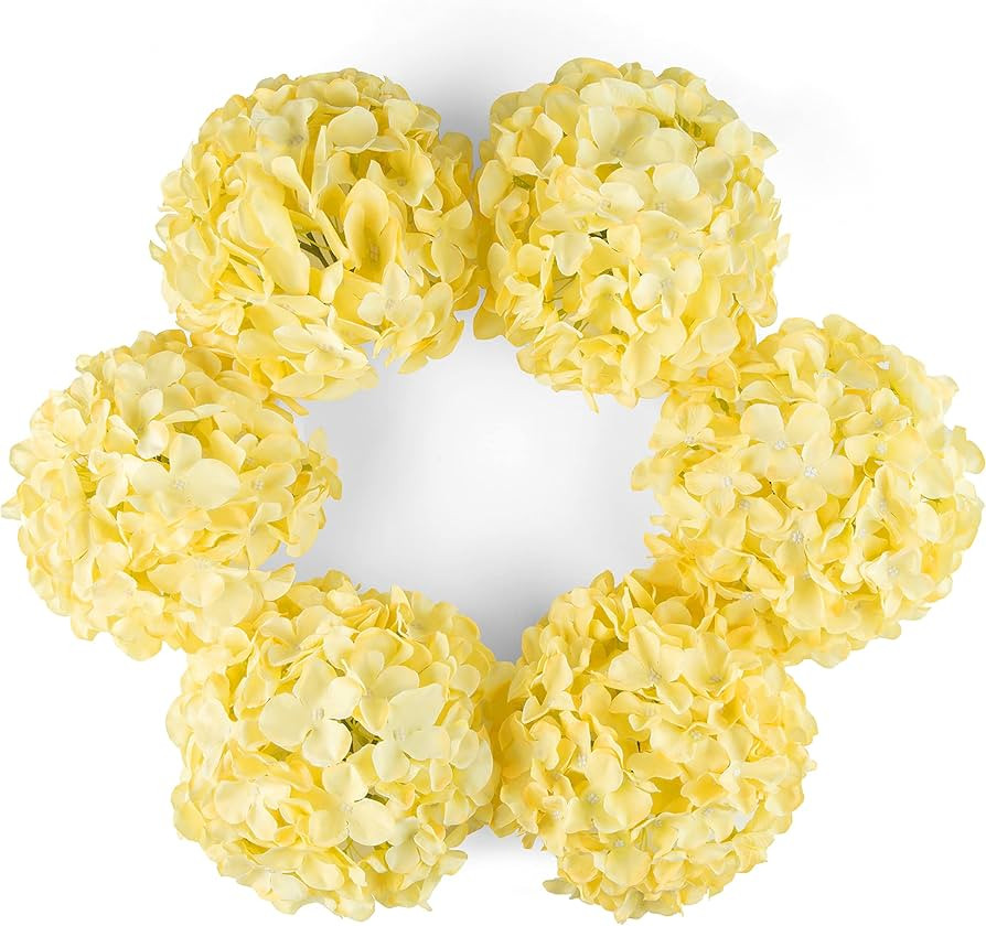 DuHouse Hydrangea Silk Flowers Artificial Flowers with Stem Fake Flower Heads for Wedding Centerp... | Amazon (US)