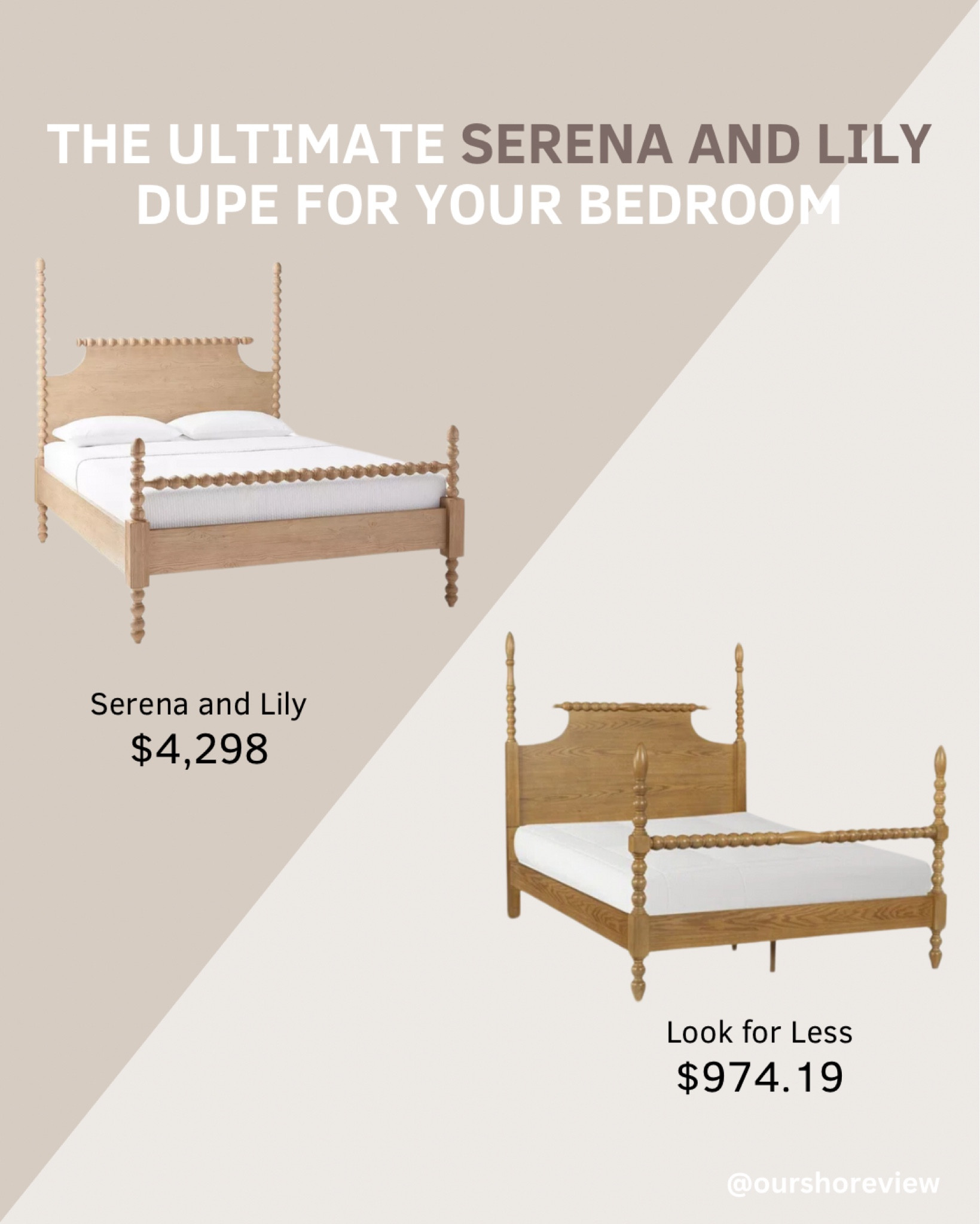 Dreaming of a Serena and Lily bedroom but deterred by the price? Discover this stunning king-size wood bed with vintage bobbin detailing that mirrors the elegance of the Serena and Lily design at a fraction of the cost. Crafted with quality materials and timeless style, this bed frame dupe offers the same luxury without the hefty price tag. 

Serena and Lily bedroom, Serena & Lily look alike, Serena and Lily look for less, Serena and Lily dupe for your bedroom 

#LTKStyleTip #LTKHome #LTKSaleAlert