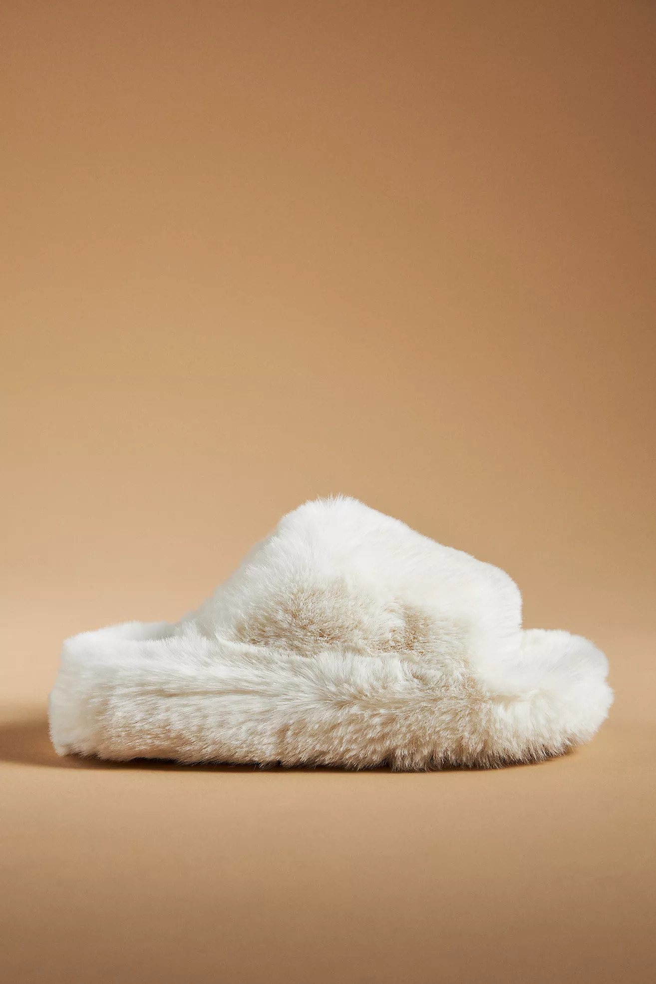 Maeve Fuzzy Platform Slippers | Anthropologie (US)