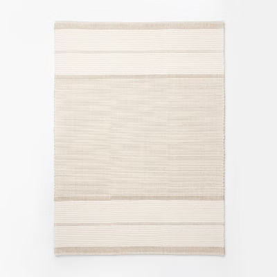 7'x10' Marina Striped Wool/Cotton Area Rug Cream - Threshold™ designed with Studio McGee | Target