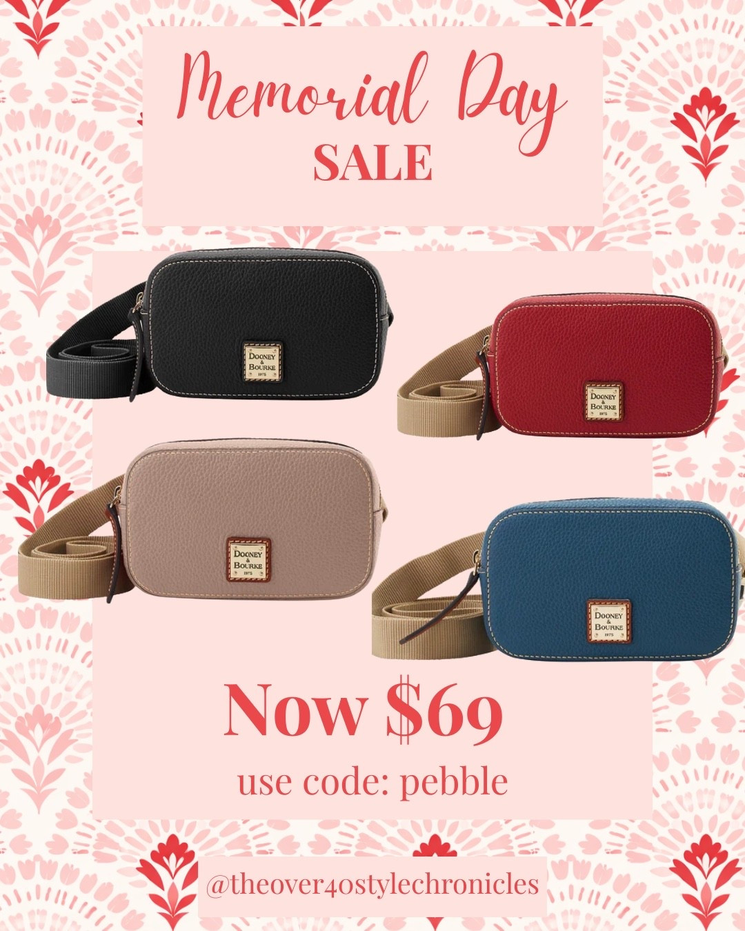 A classic little bag that works with everything. 🤍 These Dooney & Bourke crossbodies are part of the Memorial Day sale and under $70 with code PEBBLE. The neutral shades are so good for summer outfits, travel, and everyday wear.

Dooney and Bourke, Dooney and Bourke crossbody, pebble leather bag, crossbody handbag, designer bag sale, Memorial Day sale, neutral handbag, classic handbag, everyday purse, affordable luxury, camera bag purse, timeless style, over 40 style, classic style, chic accessories, summer handbag, travel purse, lightweight handbag, black crossbody bag, red handbag, blush handbag, blue handbag, classic fashion, elevated casual style, polished style, handbag deal

#LTKSaleAlert