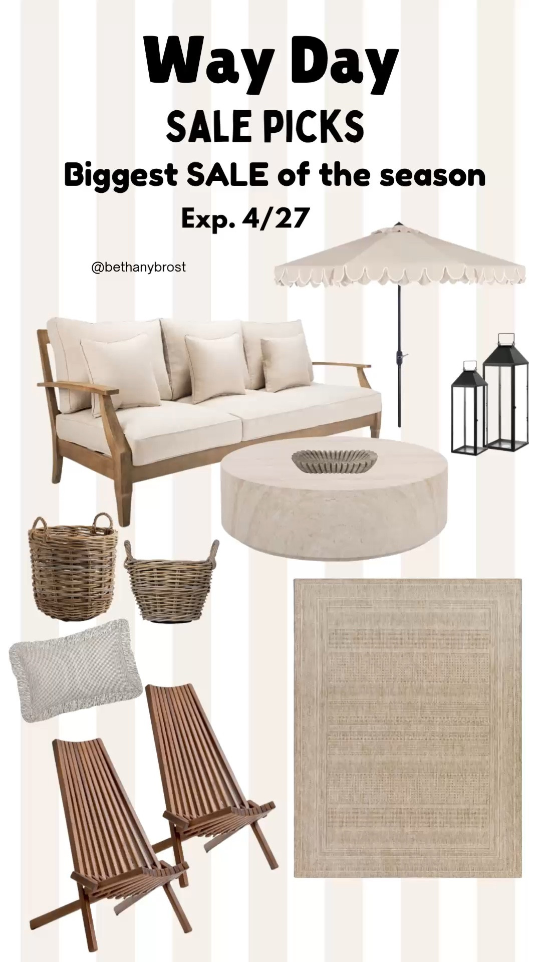 Sale ends TODAY, Monday 4/27.
WAYFAIR’S Biggest sale of the season is almost over! Don’t miss out on the best prices on home items.
Home decor 
Outdoor furniture 
Outdoor rug
Lanterns
Coffee table
Throw pillows
Faux florals

#LTKMothersDay #LTKSaleAlert #LTKHome #LTKSeasonal #LTKmomlife