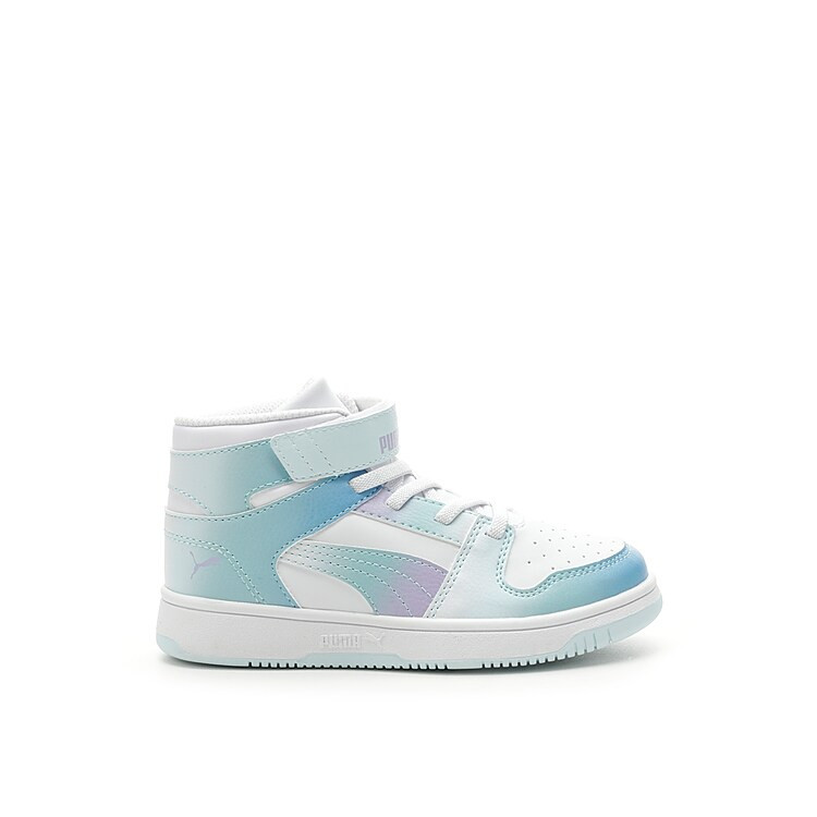 Puma Rebound Layup Euphoria HighTop Sneaker Kids' | Girl's | White/Blue/Purple Ombre | Size 11.5 Youth | Sneakers | Lace-Up | DSW