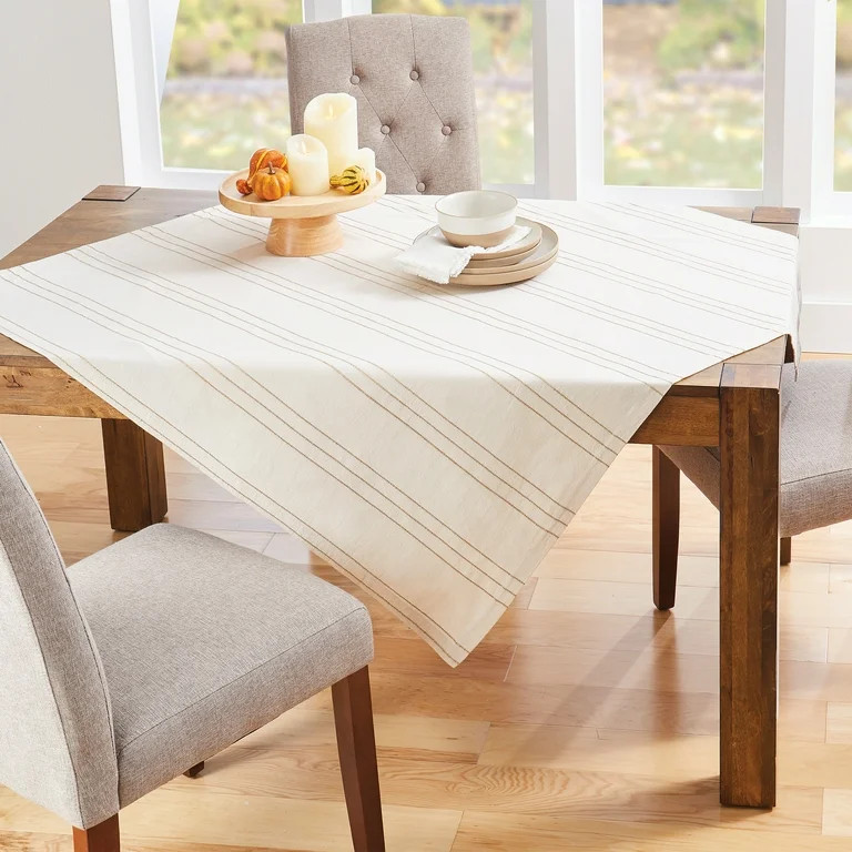 Better Homes & Gardens Metallic Cotton 50" x 50" Table Throw, Papyrus Beige - Walmart.com | Walmart (US)