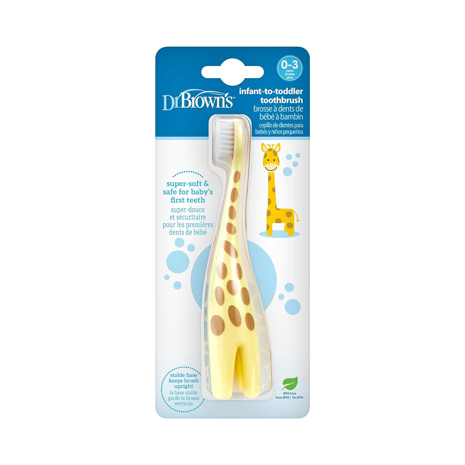 Dr. Brown's Infant-to-Toddler Training Toothbrush, Soft for Baby's First Teeth, Giraffe, 0-3 Year... | Amazon (US)