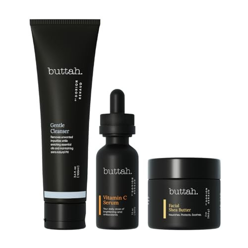 Buttah Skin by Dorion Renaud Complete Melanin-Rich Skin Care Kit | Shea Butter, Vitamin C Serum, Facial Cleanser | Organic & Natural | Black-Owned | Amazon (US)