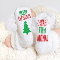 Baby Christmas Socks, Stocking Stuffer For Kids, Merry Ya Filthy Animal Gifts | Etsy (US)
