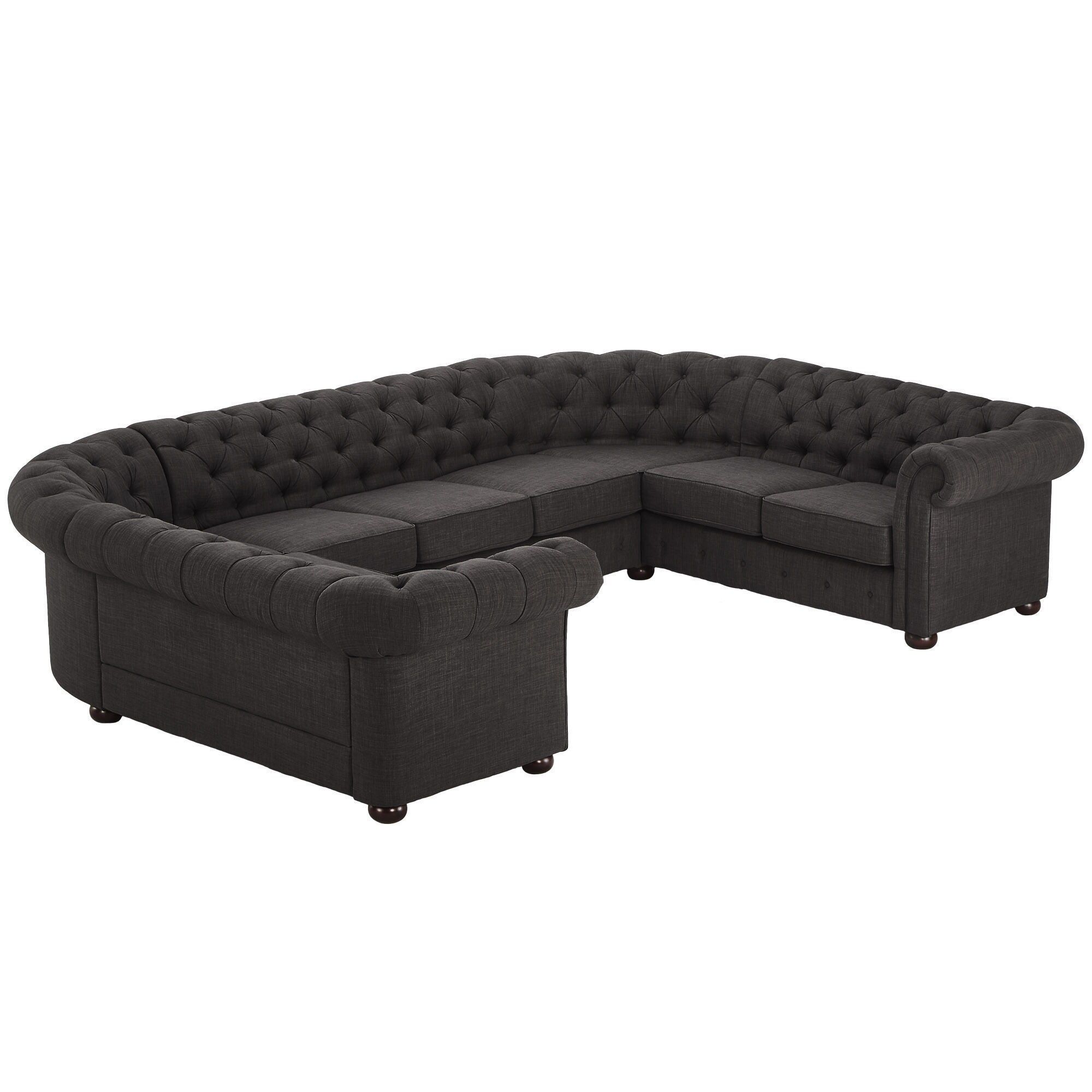 Knightsbridge Tufted Scroll Arm Chesterfield 9-seat U-shaped Sectional by iNSPIRE Q Artisan | Bed Bath & Beyond