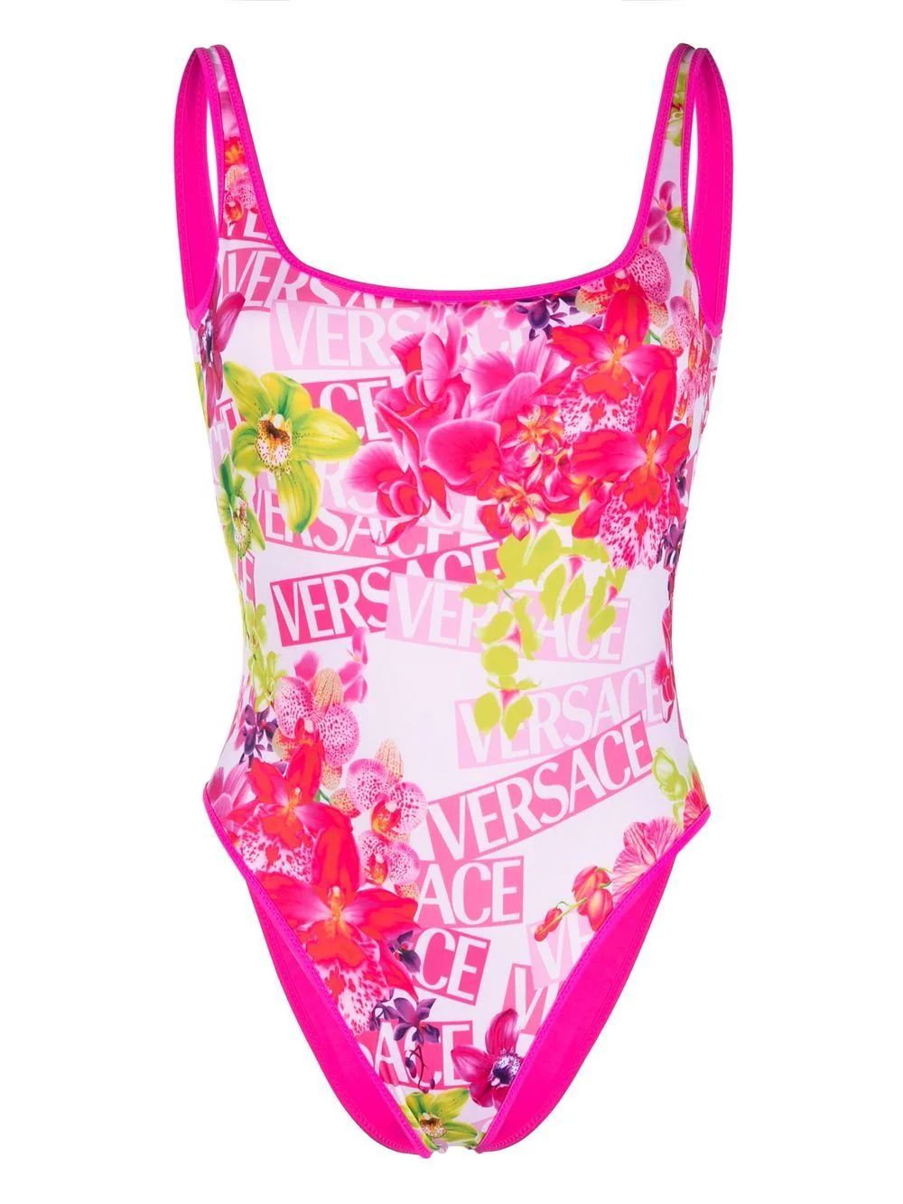 Orchid-print reversible swimsuit | Farfetch Global