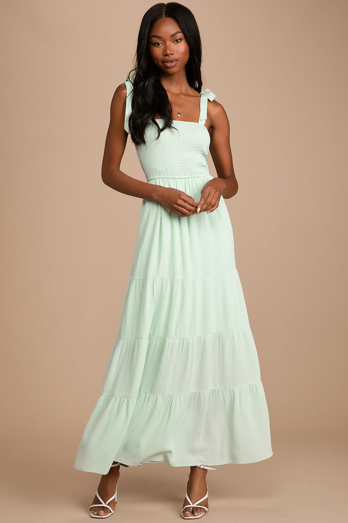 Set On Sunshine Mint Green Smocked Tie-Strap Maxi Dress | Lulus