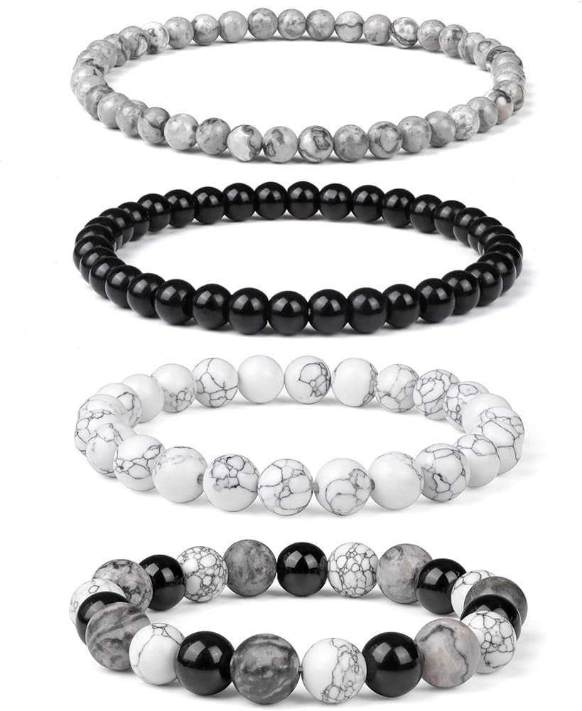 4pcs Beaded Bracelets for Women,Natural Healing Crystal Gemstones Bracelet,Anxiety Stress Relief ... | Amazon (US)