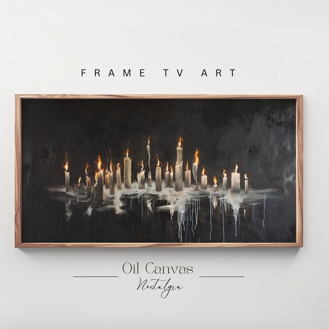 Halloween Decoration Spooky Candles Samsung Frame Tv Art, Spooky Season Wall Decor, Halloween Dec... | Etsy (US)