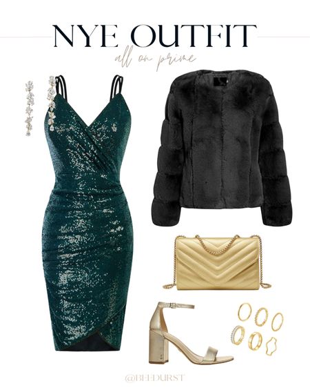 NYE outfit idea, NYE outfit inspo, New Years Eve outfit inspo, New Years Eve outfit idea, sequin dress, gold heels, gold purse, statement earrings

#LTKHoliday #LTKitbag #LTKshoecrush