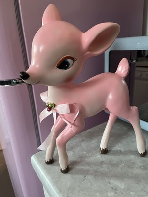 NEW - PINK RETRO VINTAGE KITSCH BABYCHAM STYLE VERY LARGE DEER | eBay UK